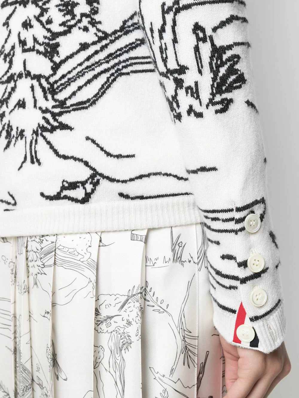 Thom Browne Patterned intarsia knit cardigan cardigans of women 5 Thom Browne patterned intarsia-knit cardigan