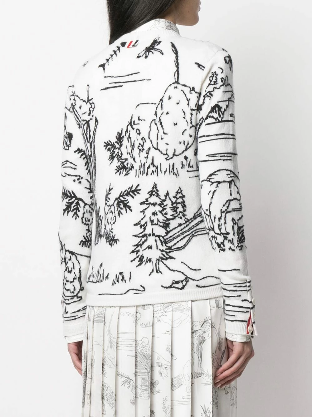 Thom Browne Patterned intarsia knit cardigan cardigans of women 4 Thom Browne patterned intarsia-knit cardigan
