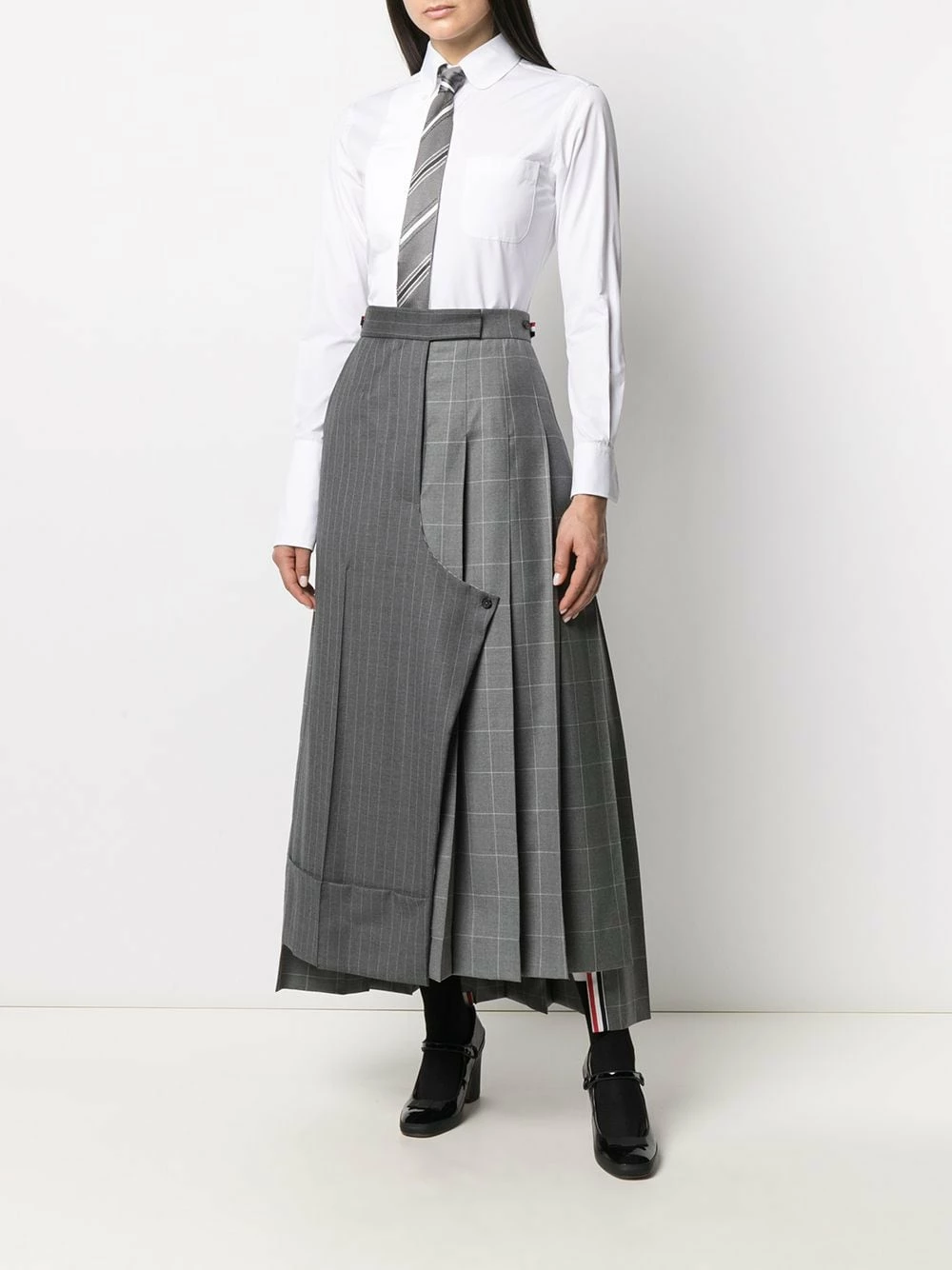 Thom Browne Pinstripe pleated sack skirt full skirts of women 2 Thom Browne pinstripe pleated sack skirt