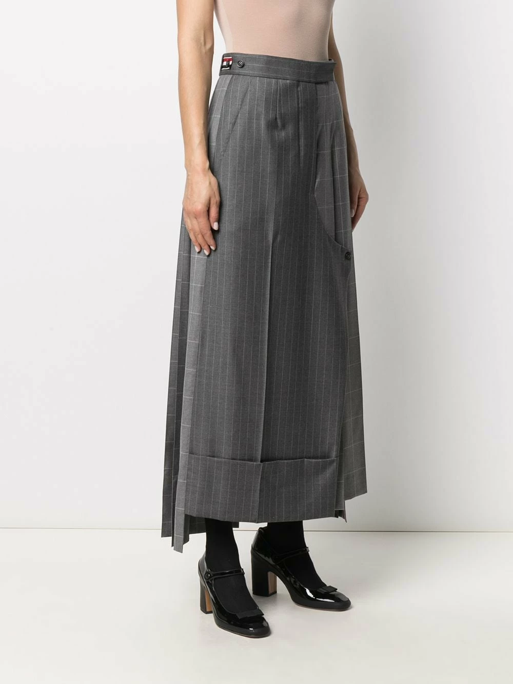 Thom Browne Pinstripe pleated sack skirt full skirts of women 3 Thom Browne pinstripe pleated sack skirt