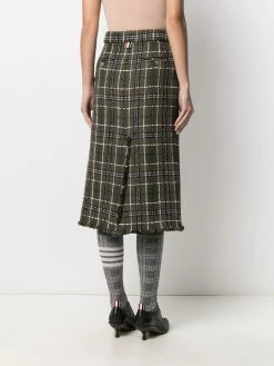 Thom Browne tartan check tweed sack skirt