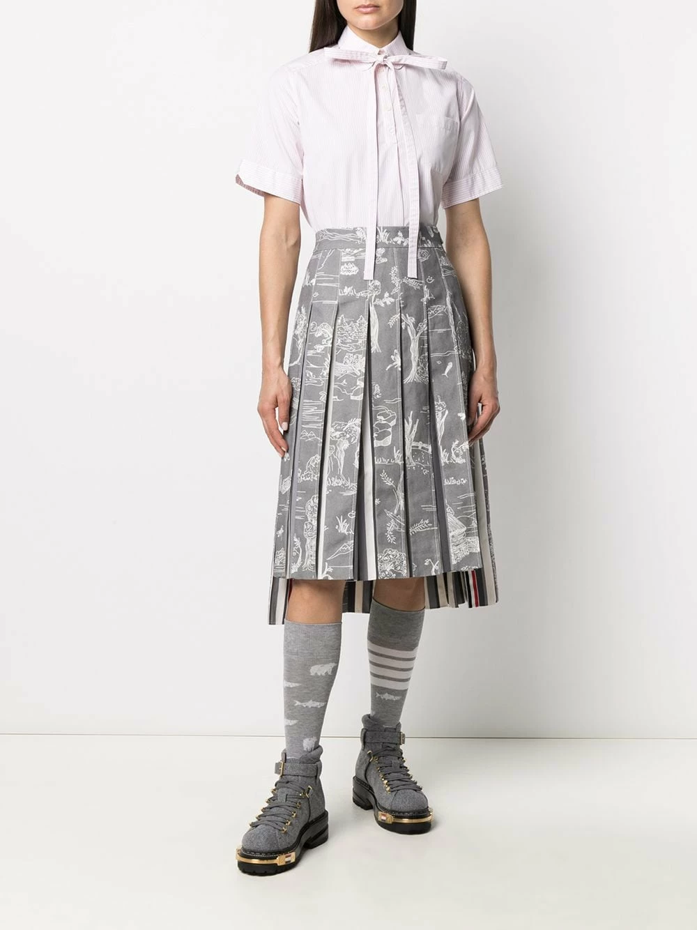 Thom Browne Below the knee pleated skirt pleated skirts of women 2 Thom Browne below-the-knee pleated skirt