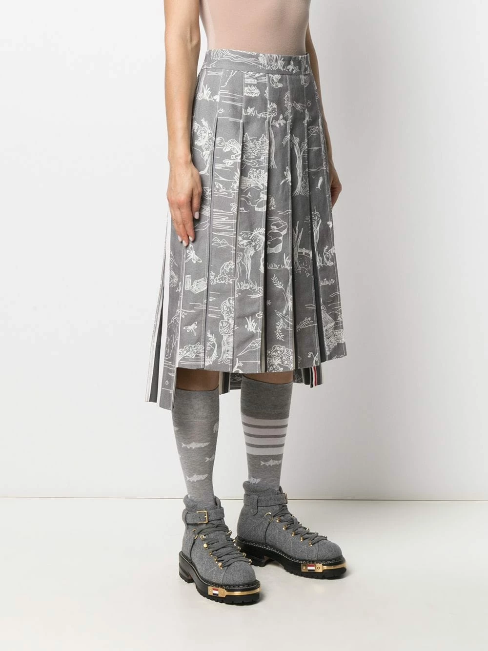 Thom Browne Below the knee pleated skirt pleated skirts of women 3 Thom Browne below-the-knee pleated skirt
