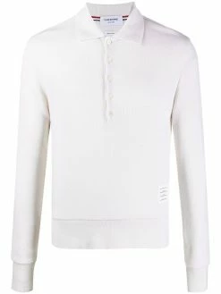 Thom Browne long-sleeved cashmere polo shirt