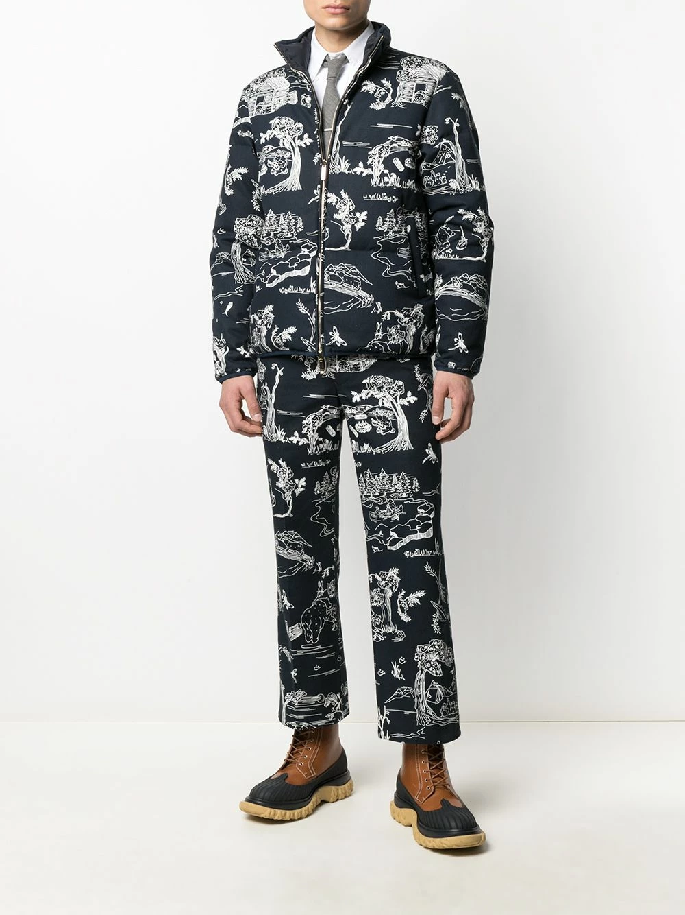 Thom Browne Sketch print tailored trousers tailored pants of men 2 Thom Browne sketch-print tailored trousers