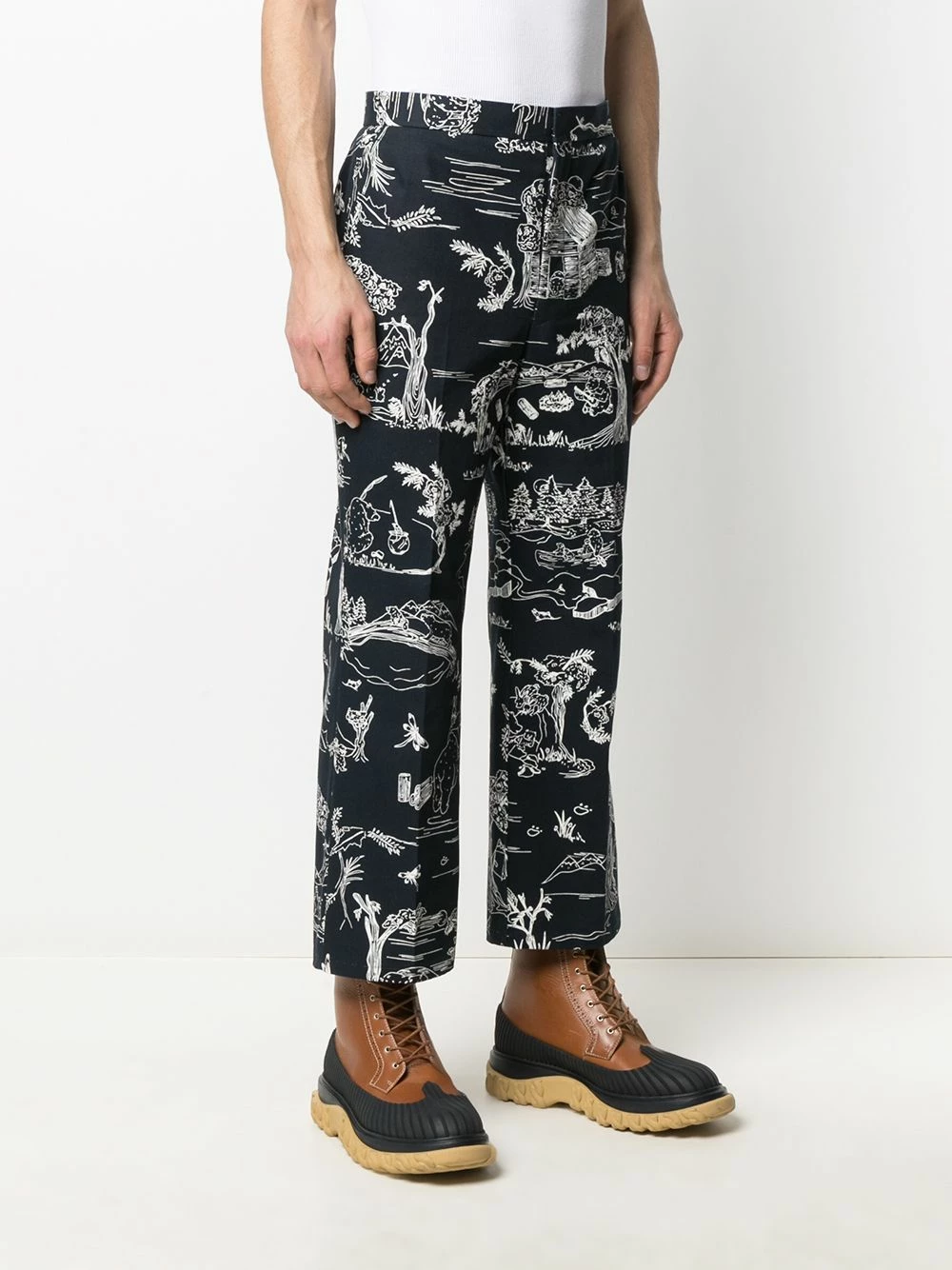Thom Browne Sketch print tailored trousers tailored pants of men 3 Thom Browne sketch-print tailored trousers