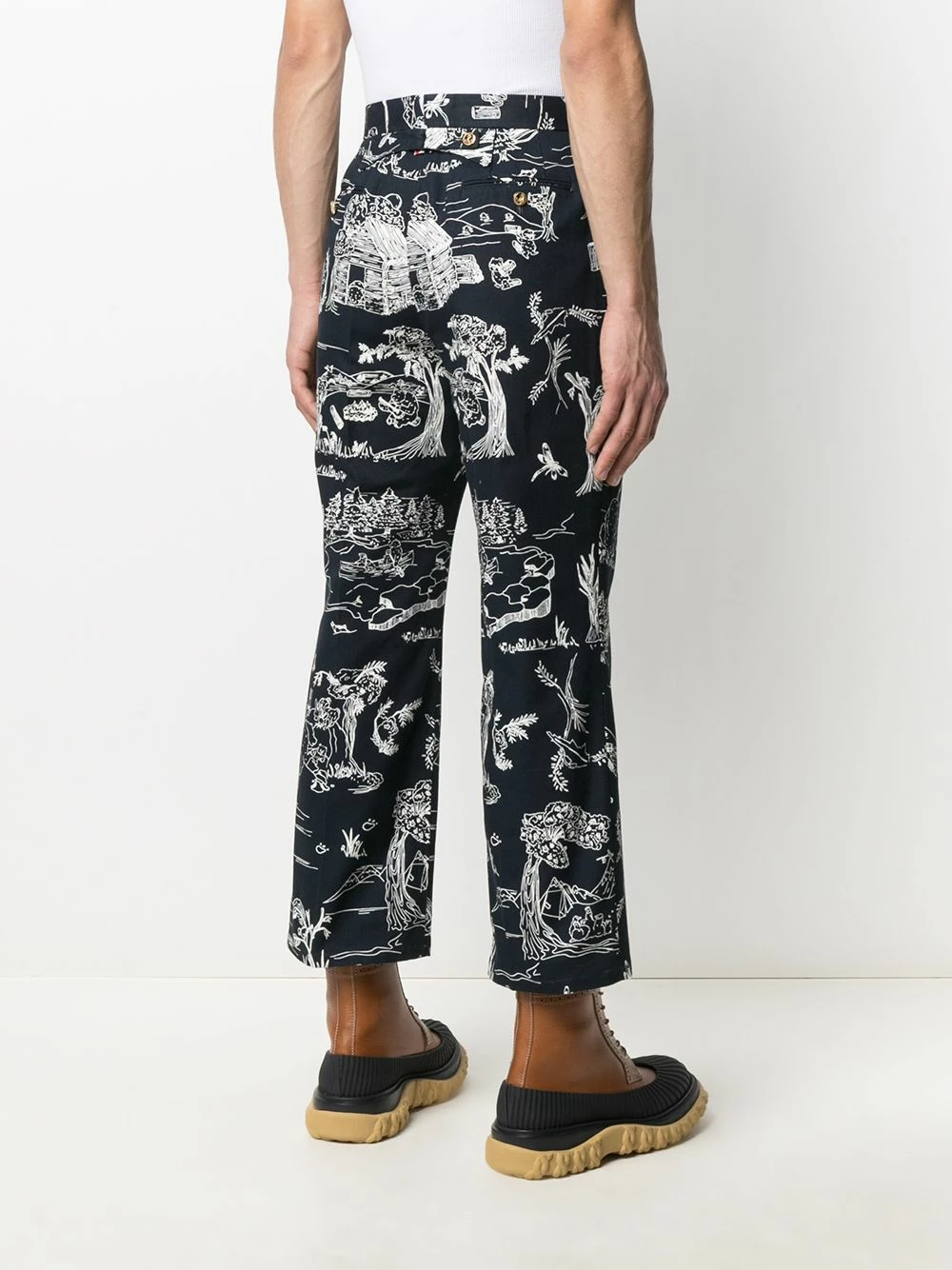 Thom Browne Sketch print tailored trousers tailored pants of men 4 Thom Browne sketch-print tailored trousers