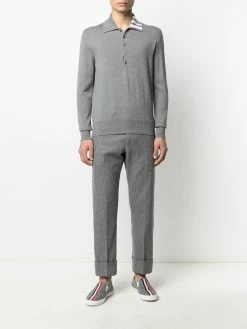 Thom Browne 4-Bar long-sleeved polo shirt