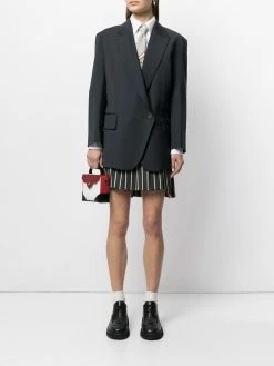 Thom Browne stripe-print pleated mini skirt