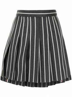 Thom Browne stripe-print pleated mini skirt