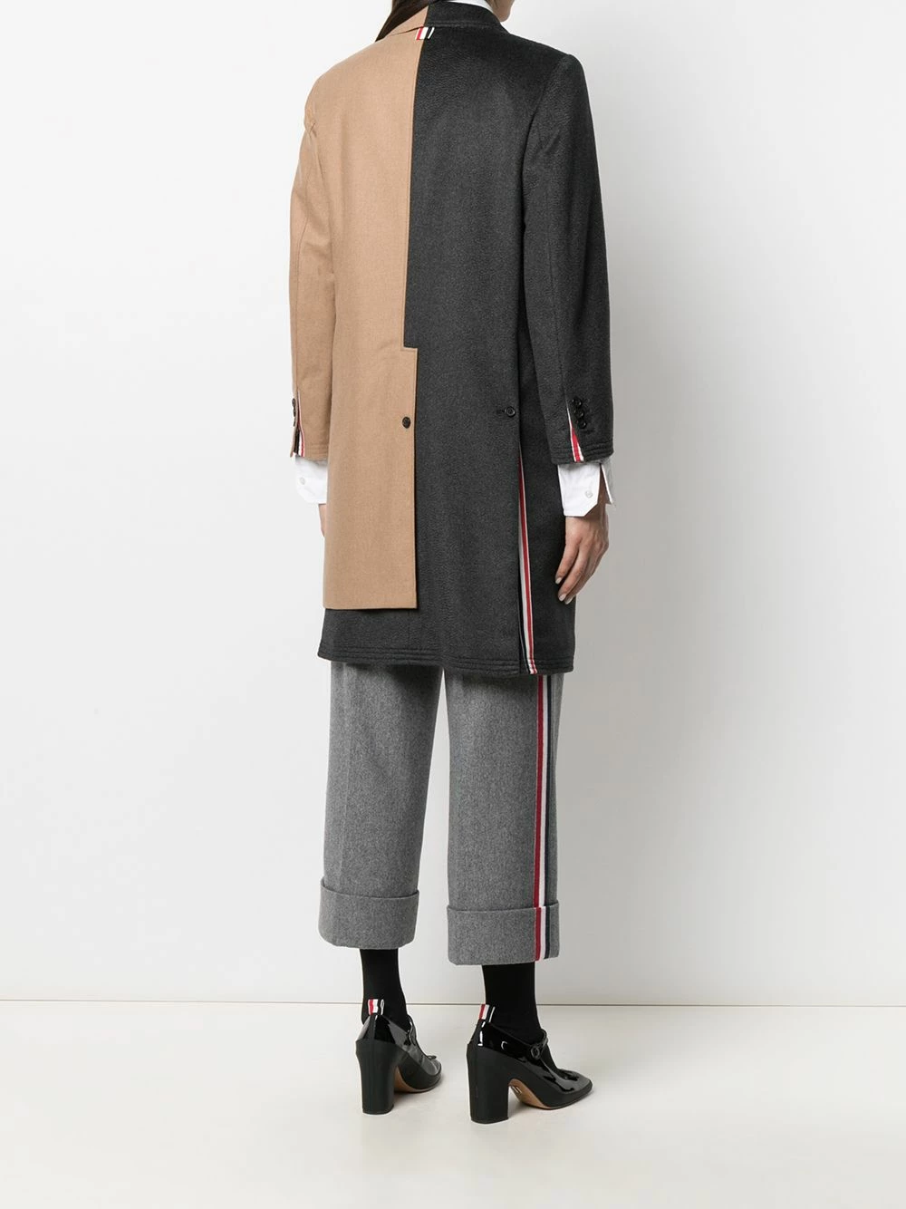 Thom Browne Colour block single breasted coat single breasted coats of women 4 Thom Browne colour-block single-breasted coat