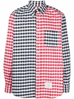 Thom Browne gingham-check long-sleeve shirt