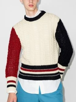 Thom Browne three-tone cable-knit jumper