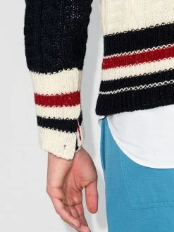 Thom Browne three-tone cable-knit jumper