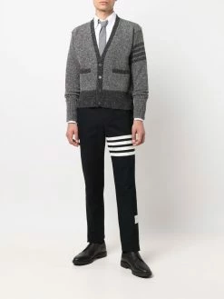 Thom Browne 4-Bar stripe tweed cardigan