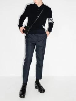 Thom Browne 4-Bar Stripe long-sleeved polo shirt