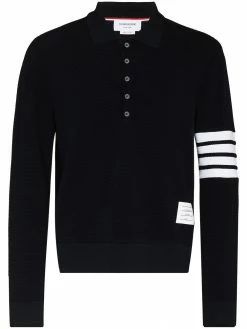 Thom Browne 4-Bar Stripe long-sleeved polo shirt