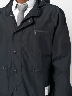 Thom Browne logo-patch hooded jacket