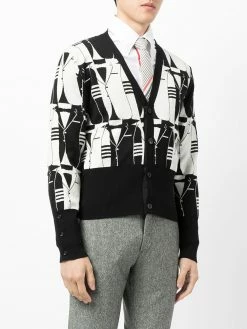 Thom Browne Intarsia knit cardigan cardigans of men 7 Thom Browne intarsia-knit cardigan
