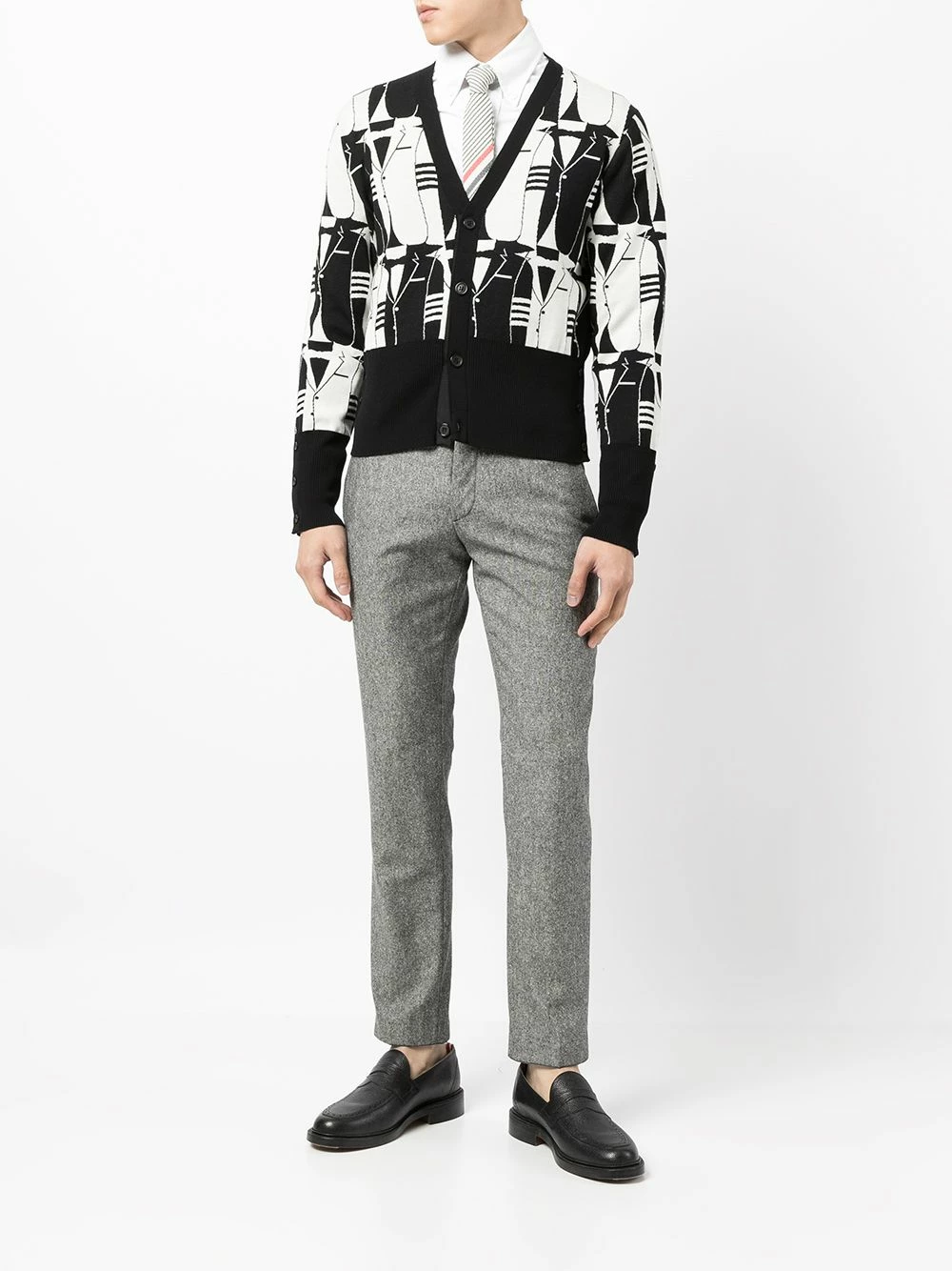 Thom Browne Intarsia knit cardigan cardigans of men 2 Thom Browne intarsia-knit cardigan