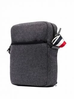 Thom Browne tricolour shoulder strap striped messenger bag