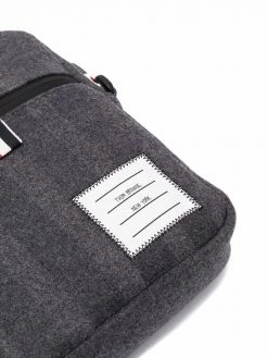 Thom Browne tricolour shoulder strap striped messenger bag