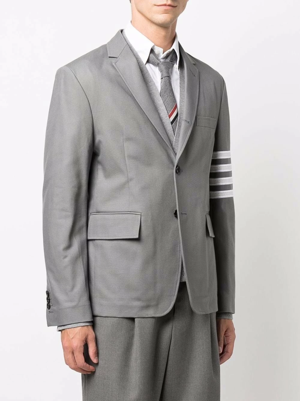 Thom Browne 4 Bar stripe notched lapels blazer blazers of men 3 Thom Browne 4-Bar stripe notched lapels blazer