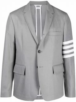 Thom Browne 4-Bar stripe notched lapels blazer