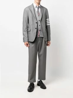 Thom Browne 4-Bar stripe notched lapels blazer