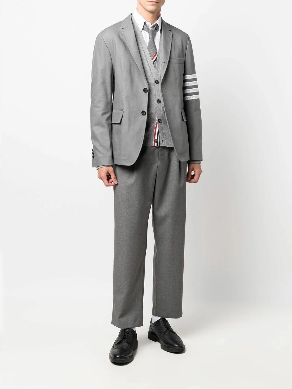 Thom Browne 4 Bar stripe notched lapels blazer blazers of men 2 Thom Browne 4-Bar stripe notched lapels blazer