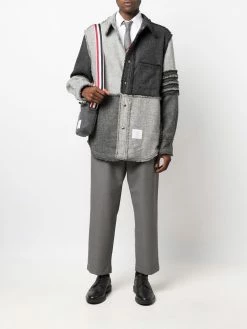 Thom Browne 4-Bar Stripe patchwork shirt-jacket