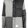 Thom Browne 4-Bar Stripe patchwork shirt-jacket