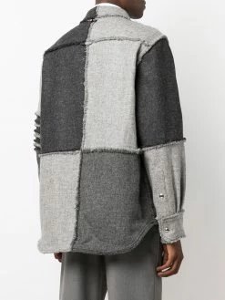 Thom Browne 4-Bar Stripe patchwork shirt-jacket