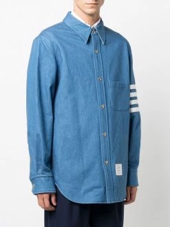 Thom Browne 4-Bar long-sleeve denim shirt
