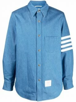 Thom Browne 4-Bar long-sleeve denim shirt