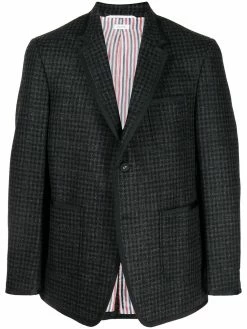 Thom Browne houndstooth-pattern wool blazer
