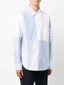 Thom Browne 4-Bar stripe panelled shirt