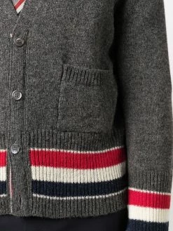 Thom Browne tricolour stripes V-neck cardigan