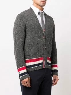 Thom Browne tricolour stripes V-neck cardigan