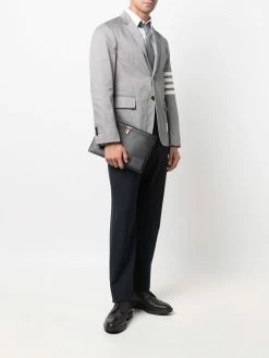 Thom Browne grosgrain-tab leather clutch bag