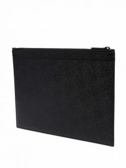 Thom Browne grosgrain-tab leather clutch bag
