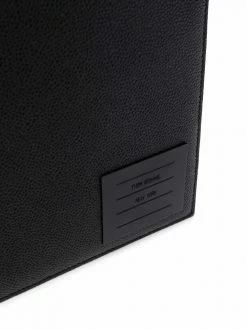 Thom Browne grosgrain-tab leather clutch bag