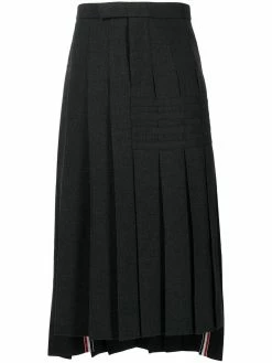 Thom Browne 4-Bar Stripe pleated midi skirt