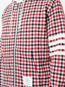 Thom Browne 4-Bar stripe check-print hoodie