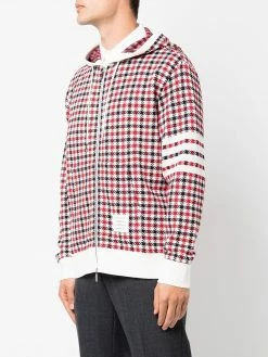 Thom Browne 4-Bar stripe check-print hoodie