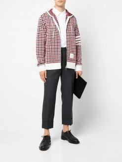 Thom Browne 4-Bar stripe check-print hoodie