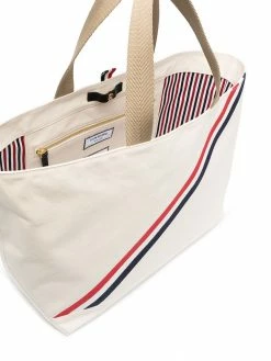 Thom Browne RWB stripe canvas tote bag