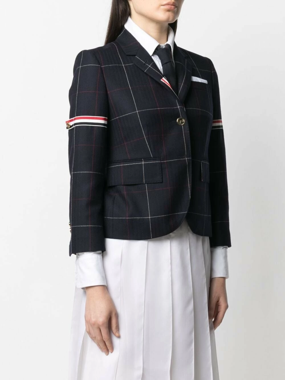 Thom Browne Grosgrain armbands blazer jacket blazers of women 3 Thom Browne grosgrain armbands blazer jacket
