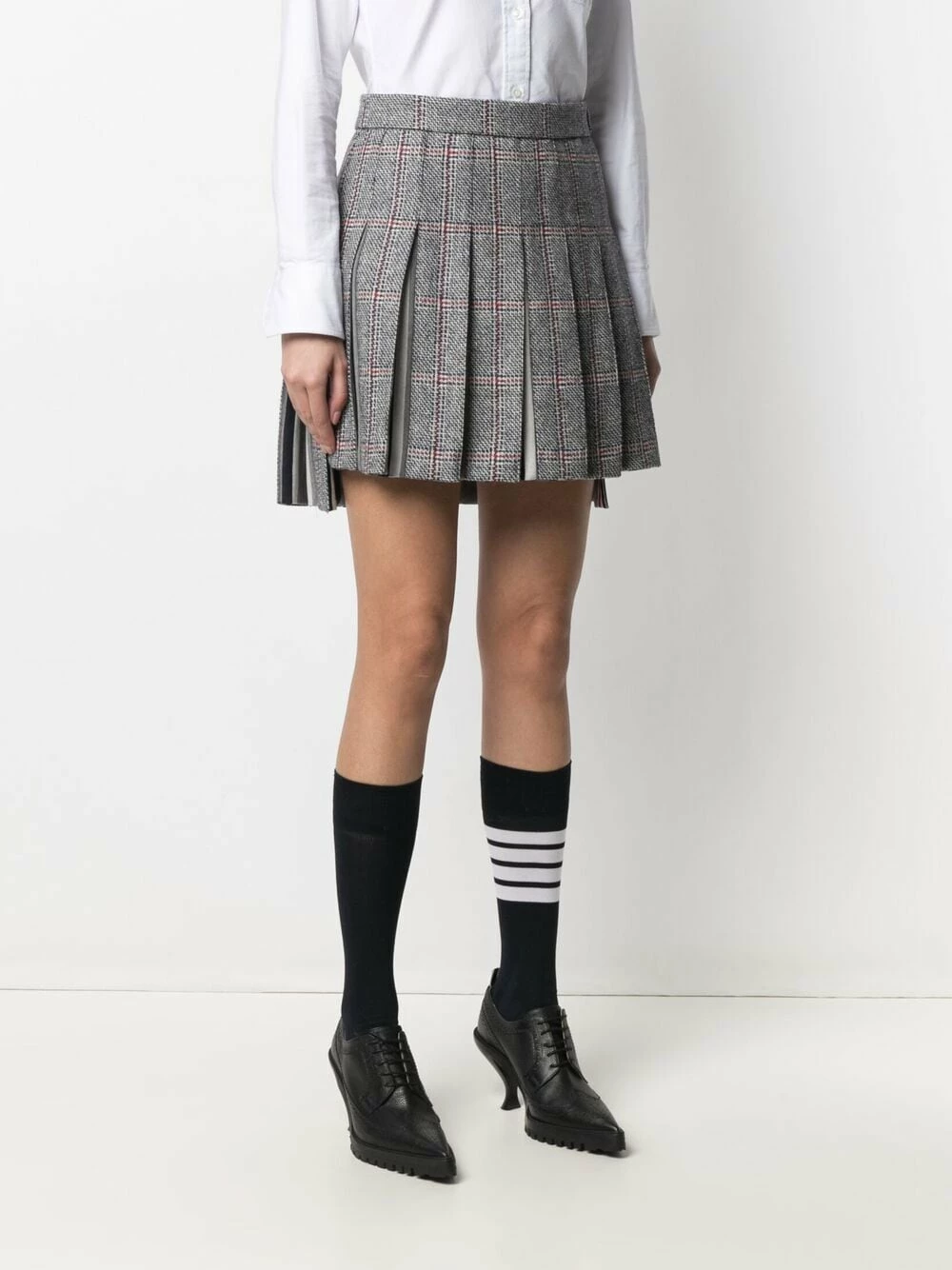 Thom Browne Mini dropped back pleated skirt pleated skirts of women 3 Thom Browne mini dropped back pleated skirt