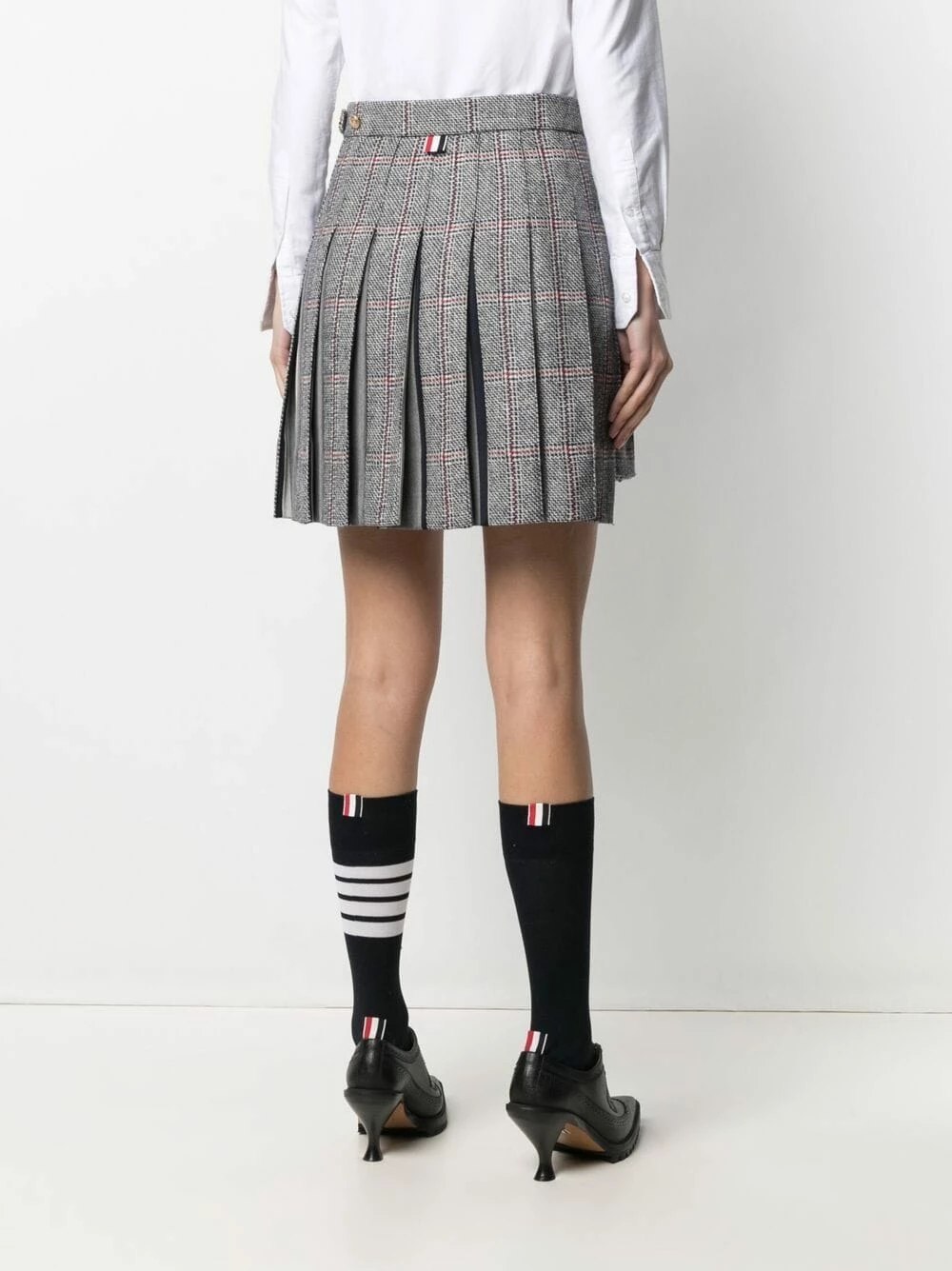 Thom Browne Mini dropped back pleated skirt pleated skirts of women 4 Thom Browne mini dropped back pleated skirt